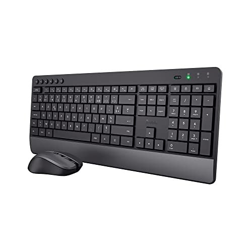 Trust Trezo Ensemble Clavier Souris sans Fil AZERTY Belge, Conception Durable, Silencieux et Ergonomique, Batterie Longue Durée 48 Mois, 2.4 GHz, PC, Portable, Ordinateur Noir
