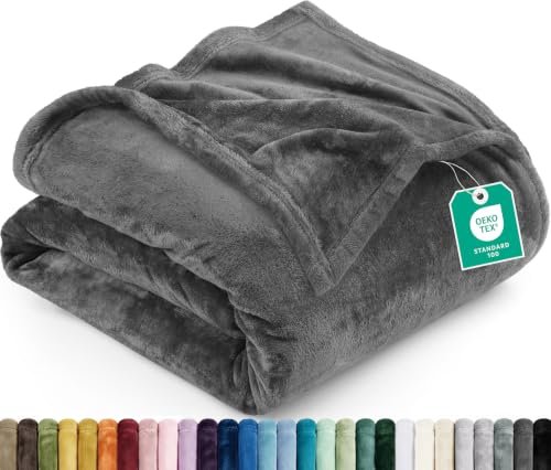 Utopia Bedding Grijs Polar Fleece Deken 300 GSM - Luxe Deken voor Bank, Bed, Antistatisch, Zacht en Pluizig (200 x 150 cm)